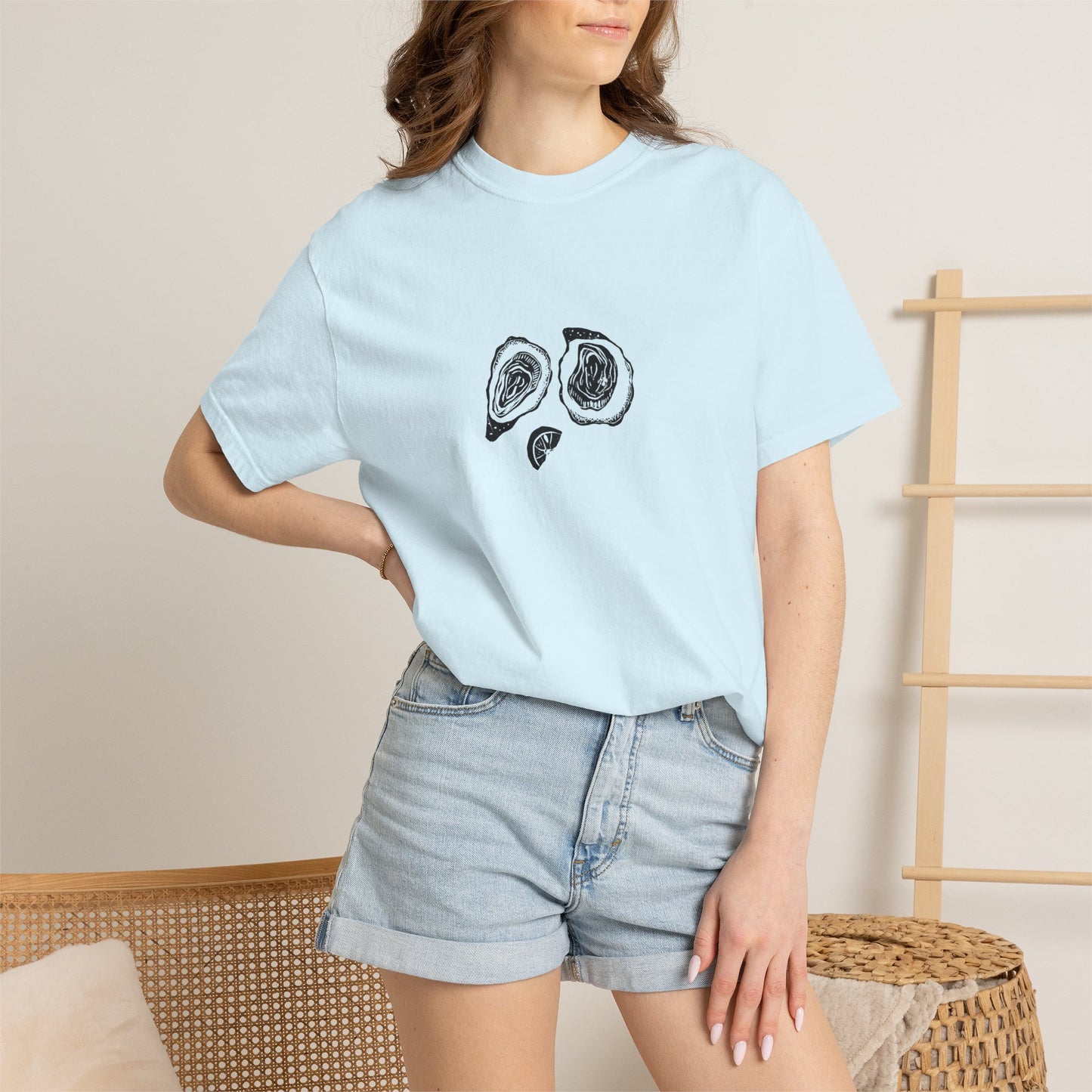 Oyster Linocut Shirt | Minimal Block Print T-Shirt