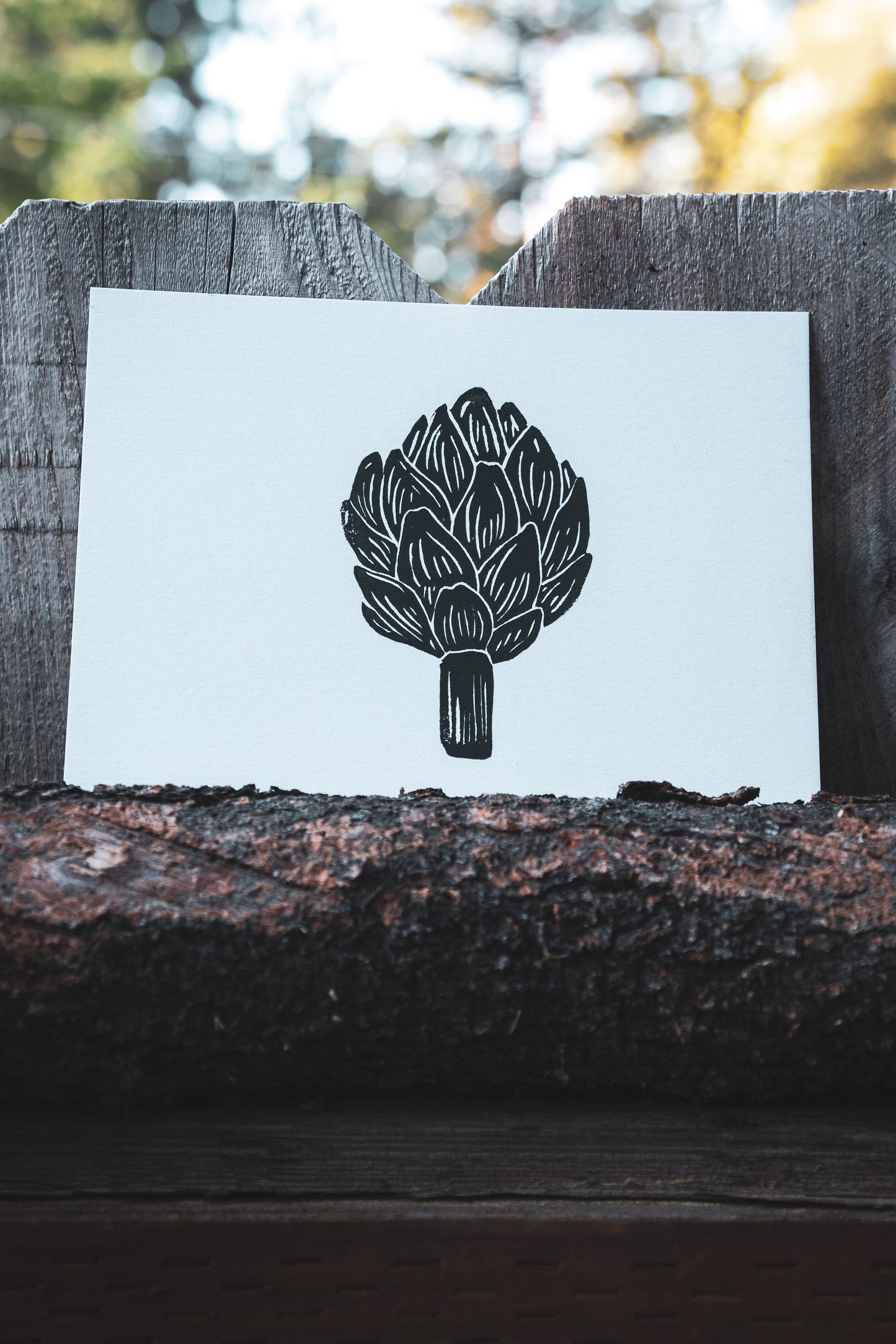 Artichoke Print | Hand-Printed Linocut Design