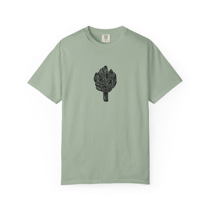 Artichoke Linocut Shirt | Minimal Block Print T-Shirt