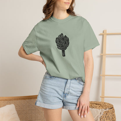 Artichoke Linocut Shirt | Minimal Block Print T-Shirt