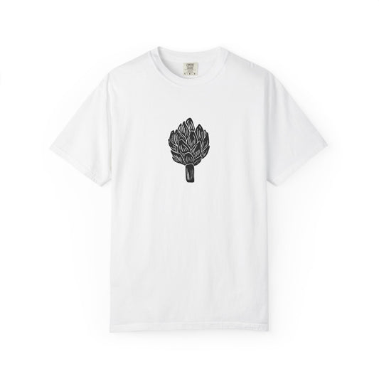 Artichoke Linocut Shirt | Minimal Block Print T-Shirt