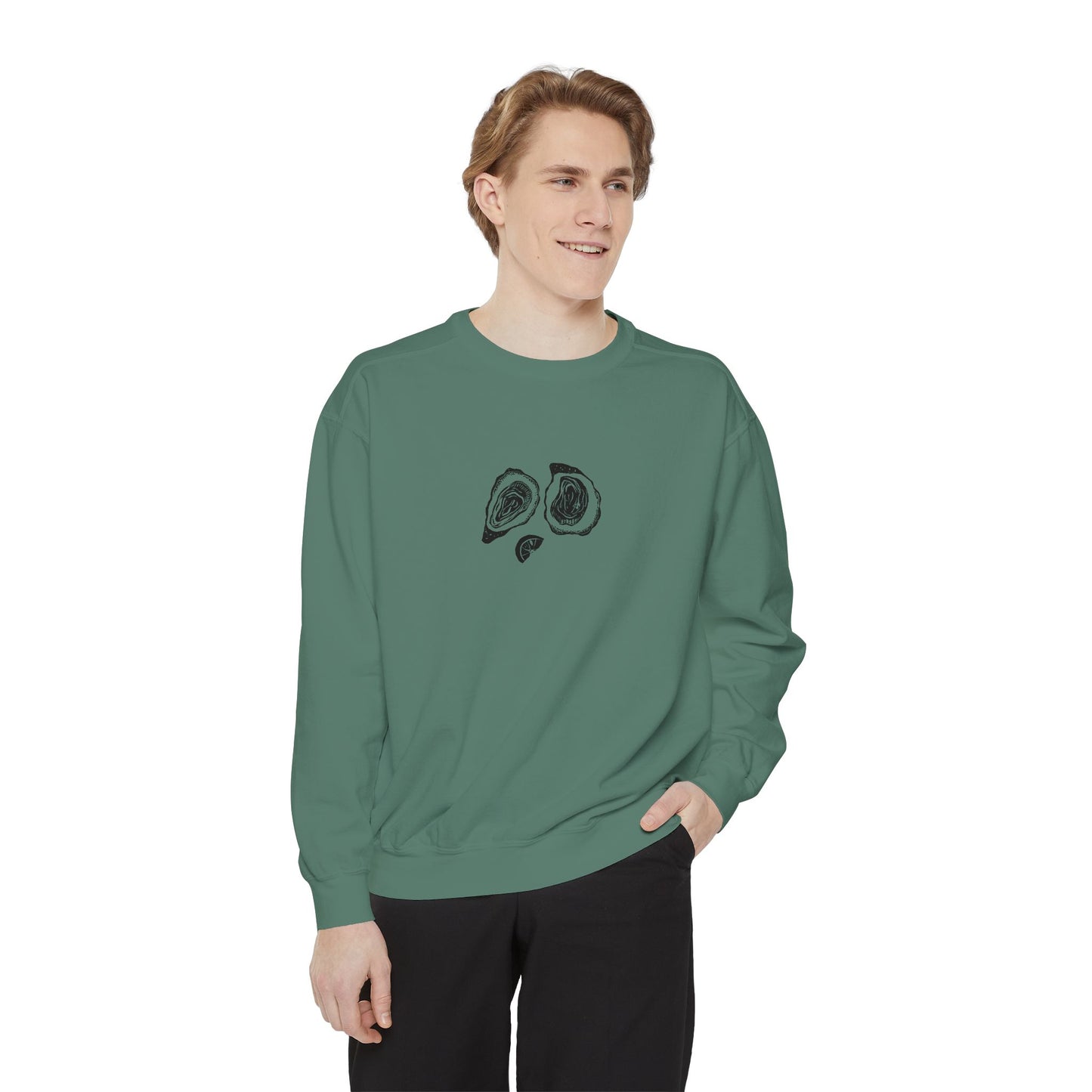 Oyster Linocut Crewneck | Minimal Block Print Sweater