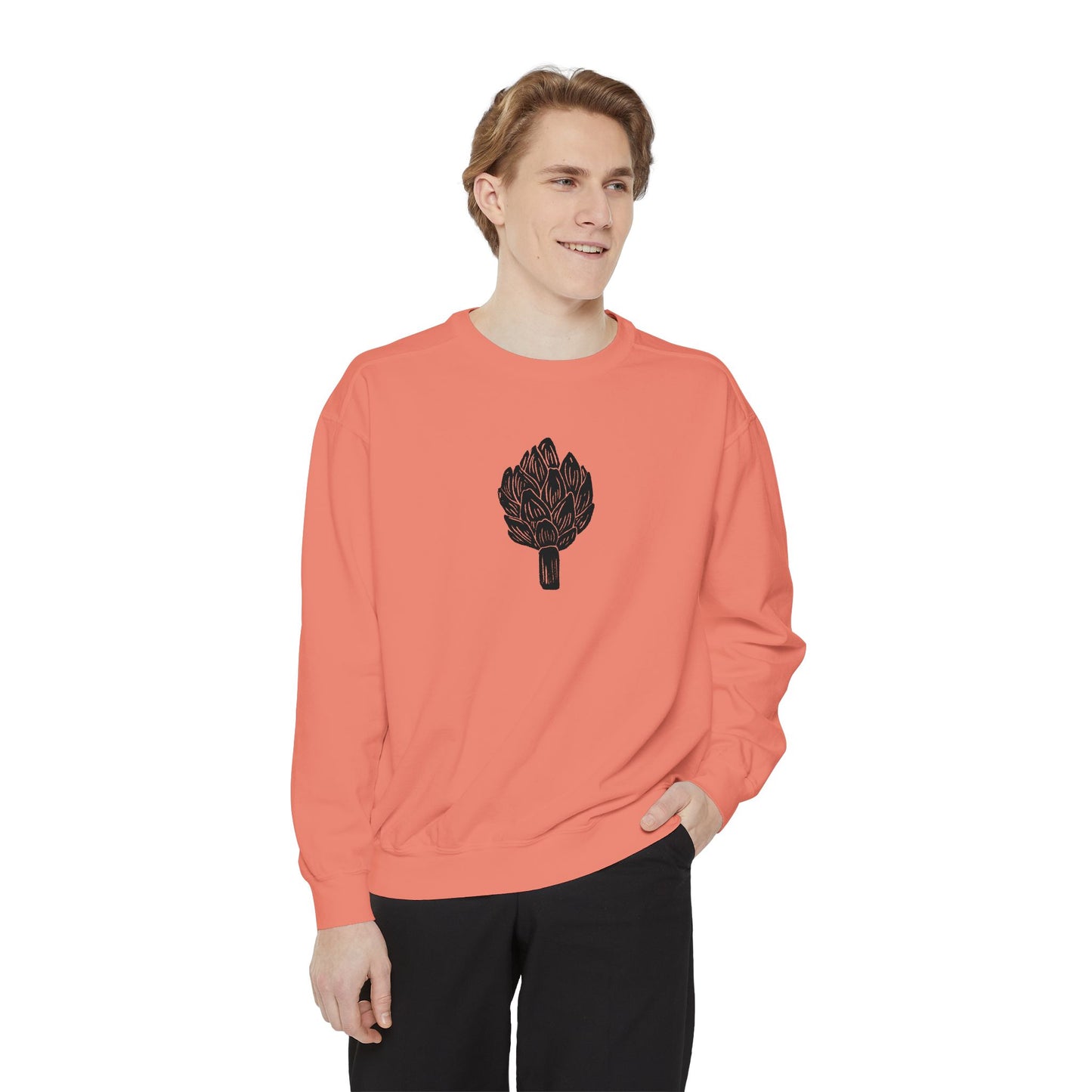 Artichoke Linocut Crewneck | Minimal Block Print Sweater