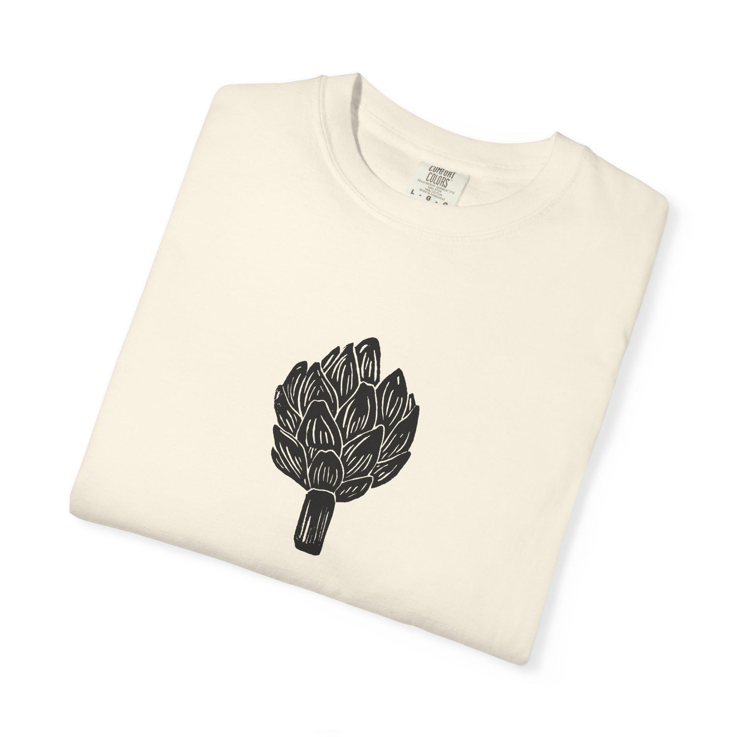 Artichoke Linocut Shirt | Minimal Block Print T-Shirt