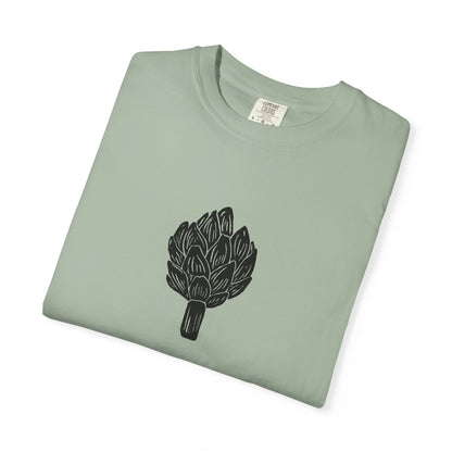 Artichoke Linocut Shirt | Minimal Block Print T-Shirt
