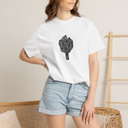 Artichoke Linocut Shirt | Minimal Block Print T-Shirt