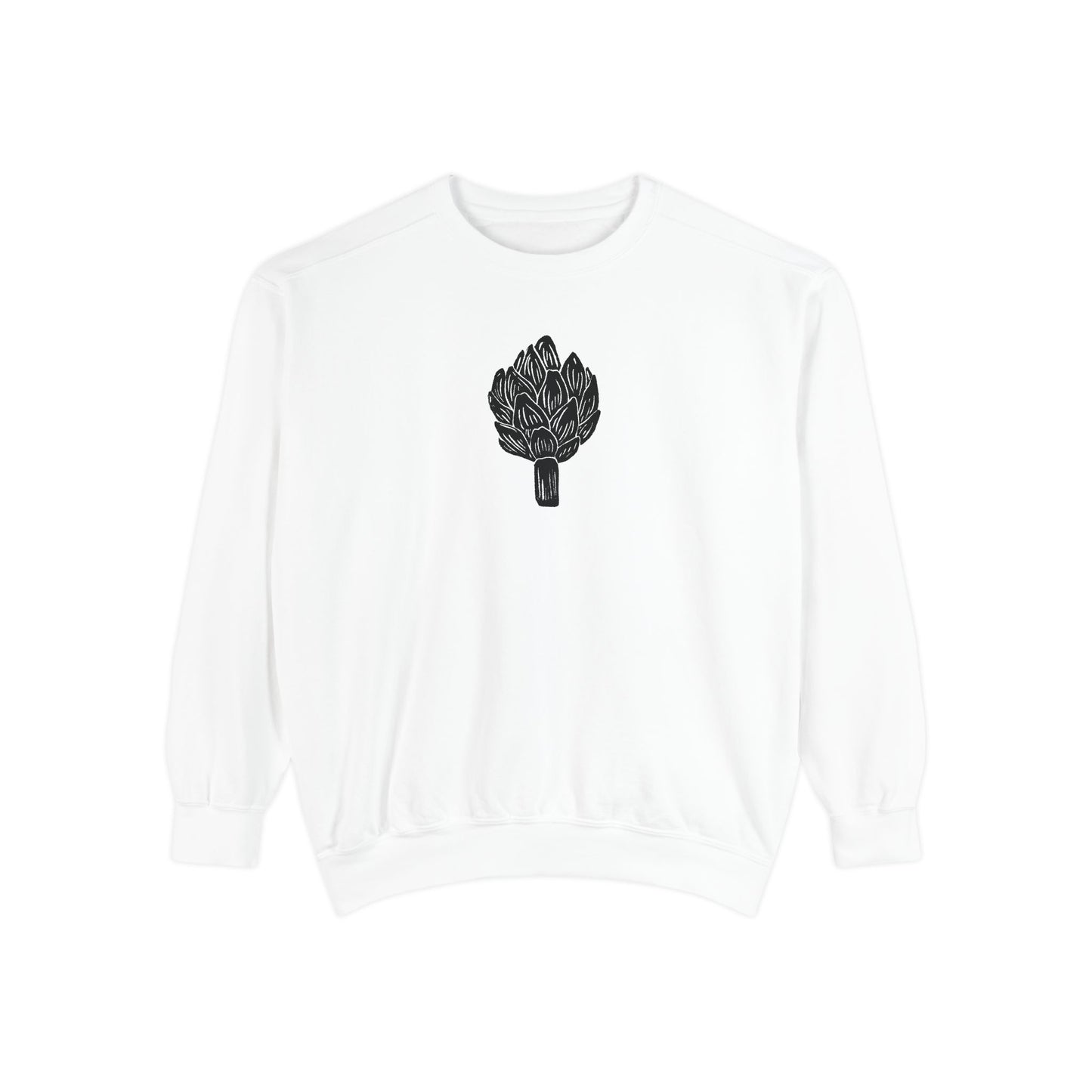 Artichoke Linocut Crewneck | Minimal Block Print Sweater