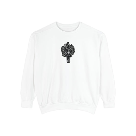 Artichoke Linocut Crewneck | Minimal Block Print Sweater