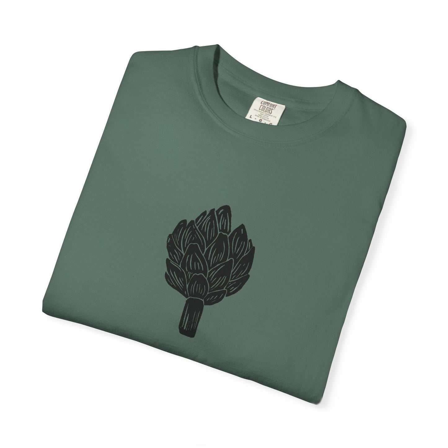 Artichoke Linocut Shirt | Minimal Block Print T-Shirt