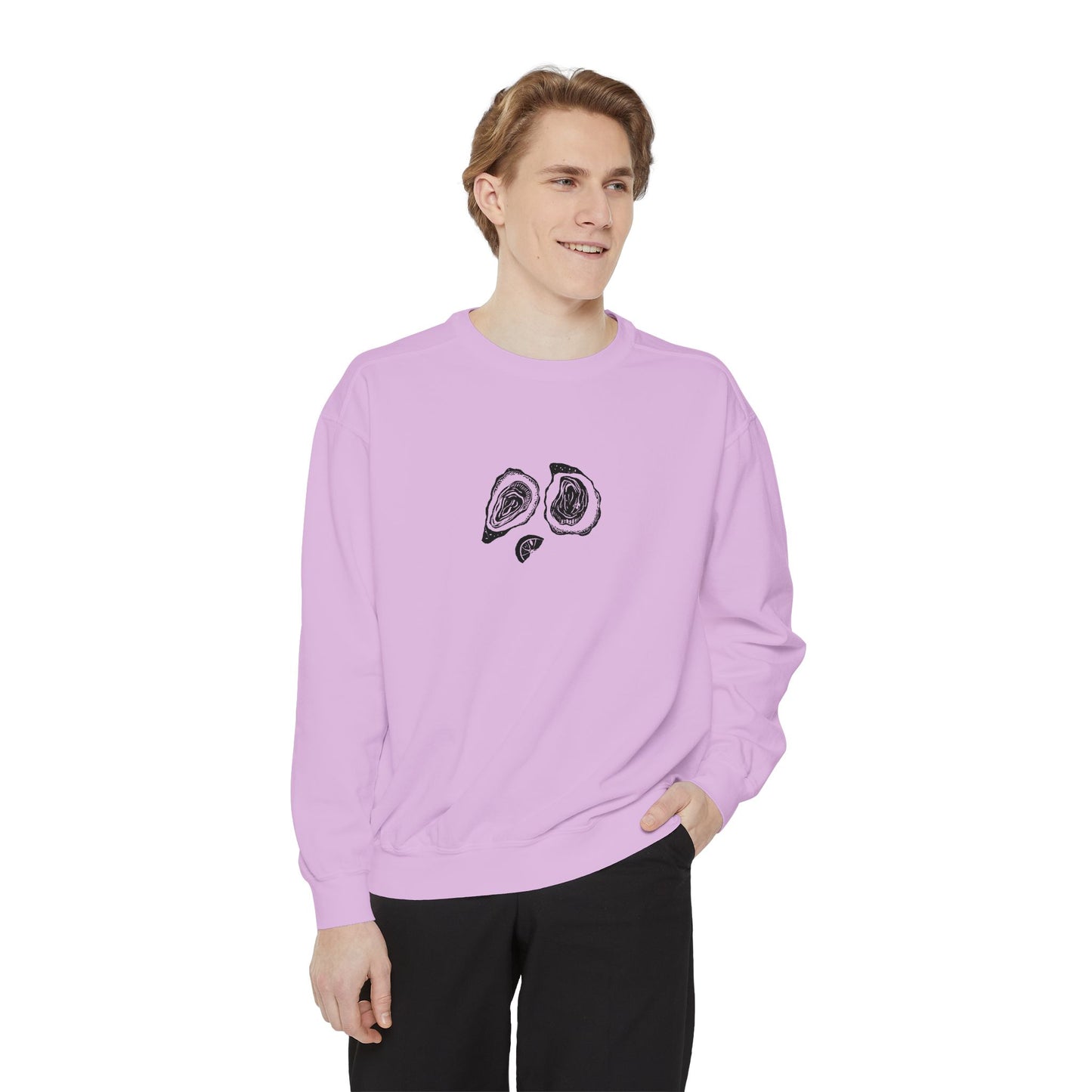 Oyster Linocut Crewneck | Minimal Block Print Sweater