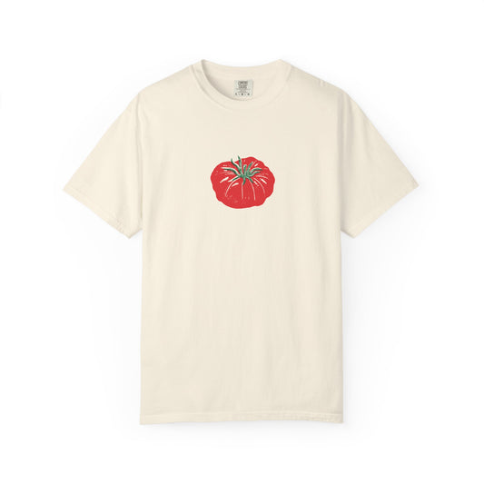 Tomato Linocut Shirt | Minimal Block Print Sweater