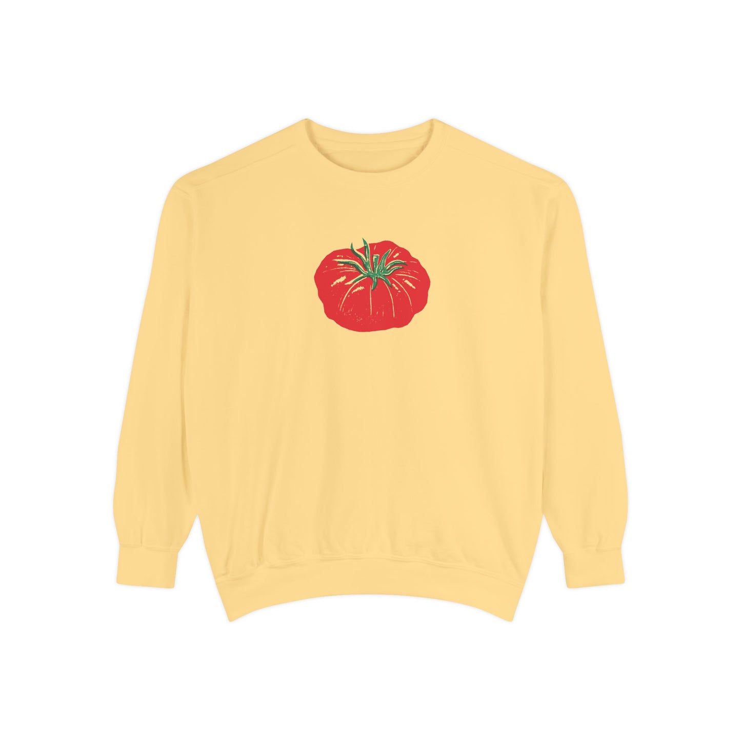 Tomato Linocut Crewneck | Minimal Block Print Sweater