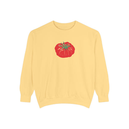 Tomato Linocut Crewneck | Minimal Block Print Sweater