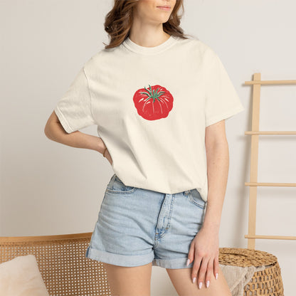Tomato Linocut Shirt | Minimal Block Print Sweater