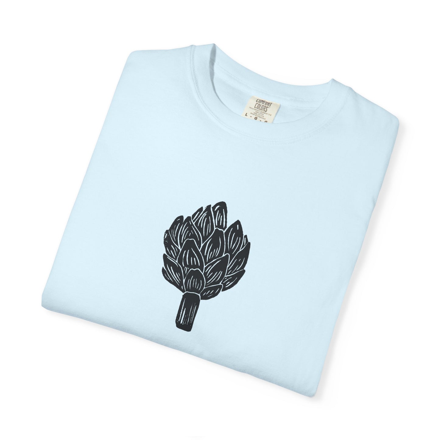 Artichoke Linocut Shirt | Minimal Block Print T-Shirt