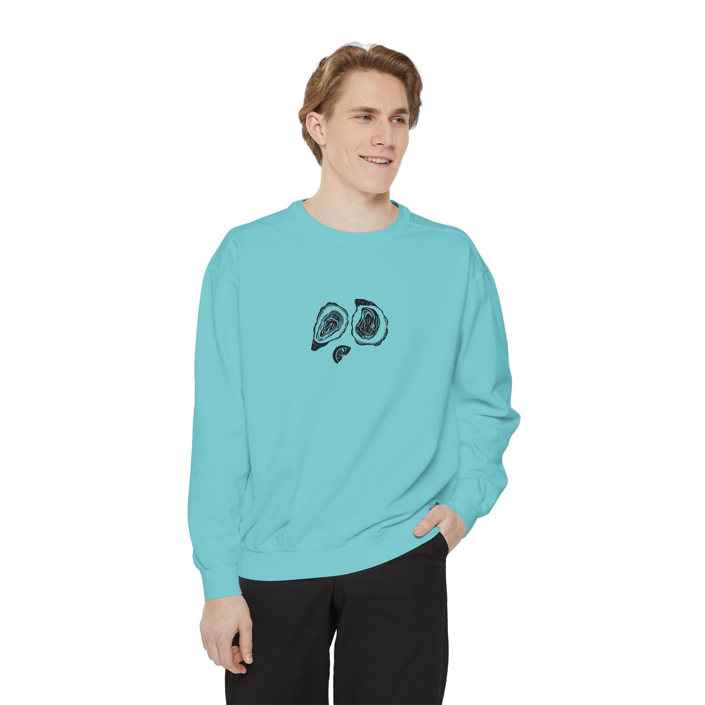 Oyster Linocut Crewneck | Minimal Block Print Sweater