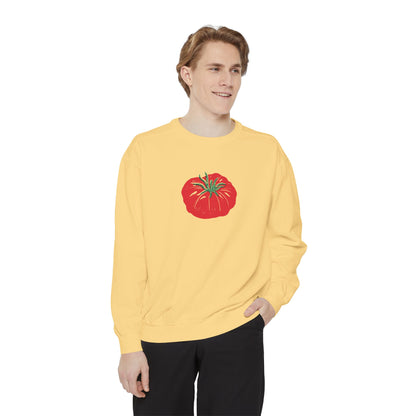 Tomato Linocut Crewneck | Minimal Block Print Sweater