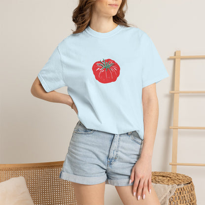 Tomato Linocut Shirt | Minimal Block Print Sweater