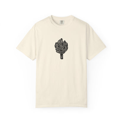 Artichoke Linocut Shirt | Minimal Block Print T-Shirt