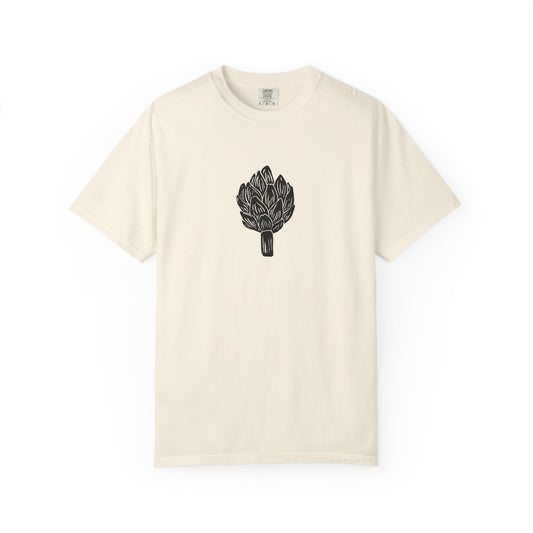 Artichoke Linocut Shirt | Minimal Block Print T-Shirt