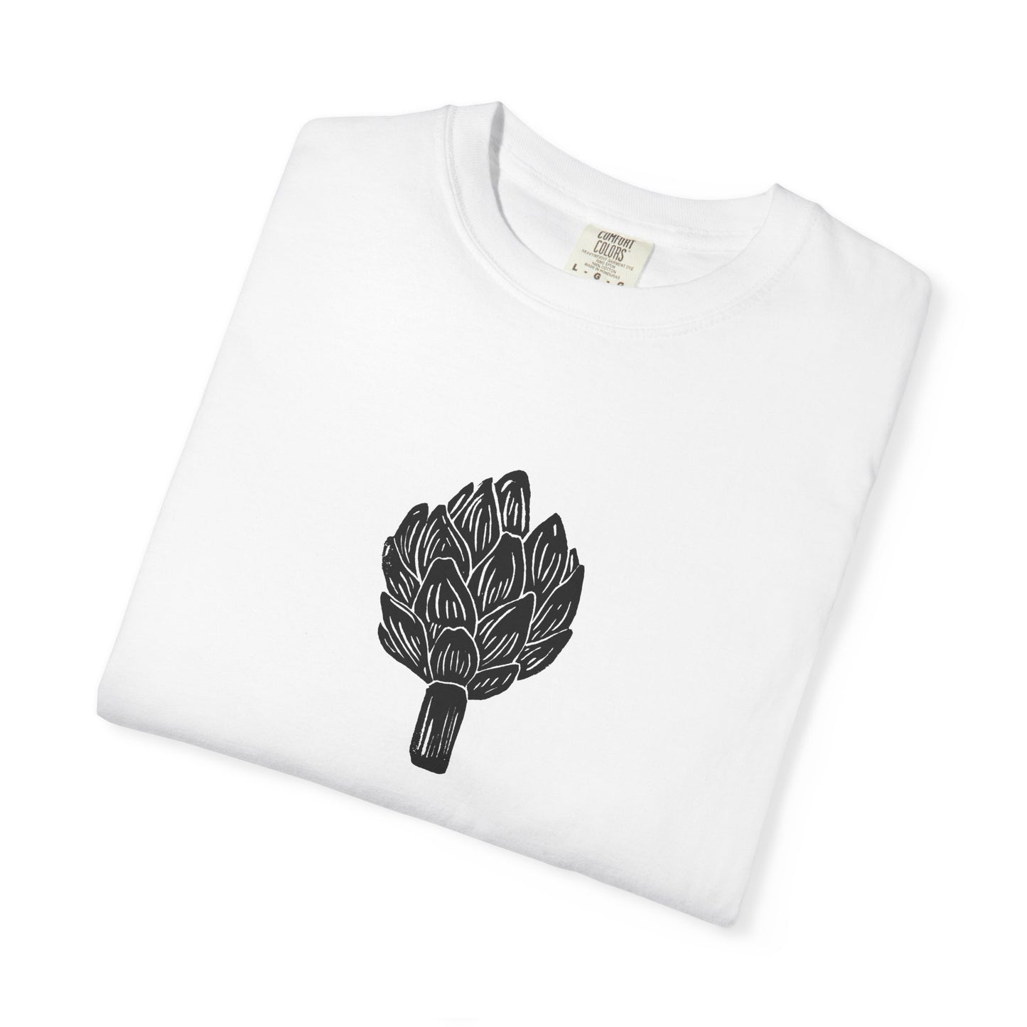 Artichoke Linocut Shirt | Minimal Block Print T-Shirt