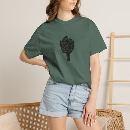 Artichoke Linocut Shirt | Minimal Block Print T-Shirt