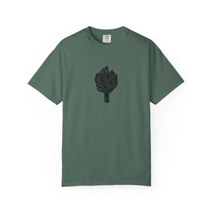 Artichoke Linocut Shirt | Minimal Block Print T-Shirt