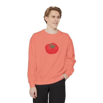 Tomato Linocut Crewneck | Minimal Block Print Sweater