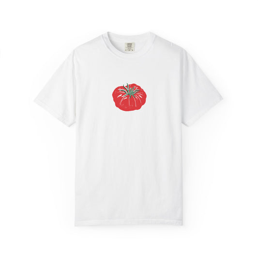 Tomato Linocut Shirt | Minimal Block Print Sweater