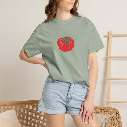 Tomato Linocut Shirt | Minimal Block Print Sweater