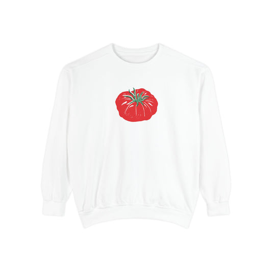 Tomato Linocut Crewneck | Minimal Block Print Sweater