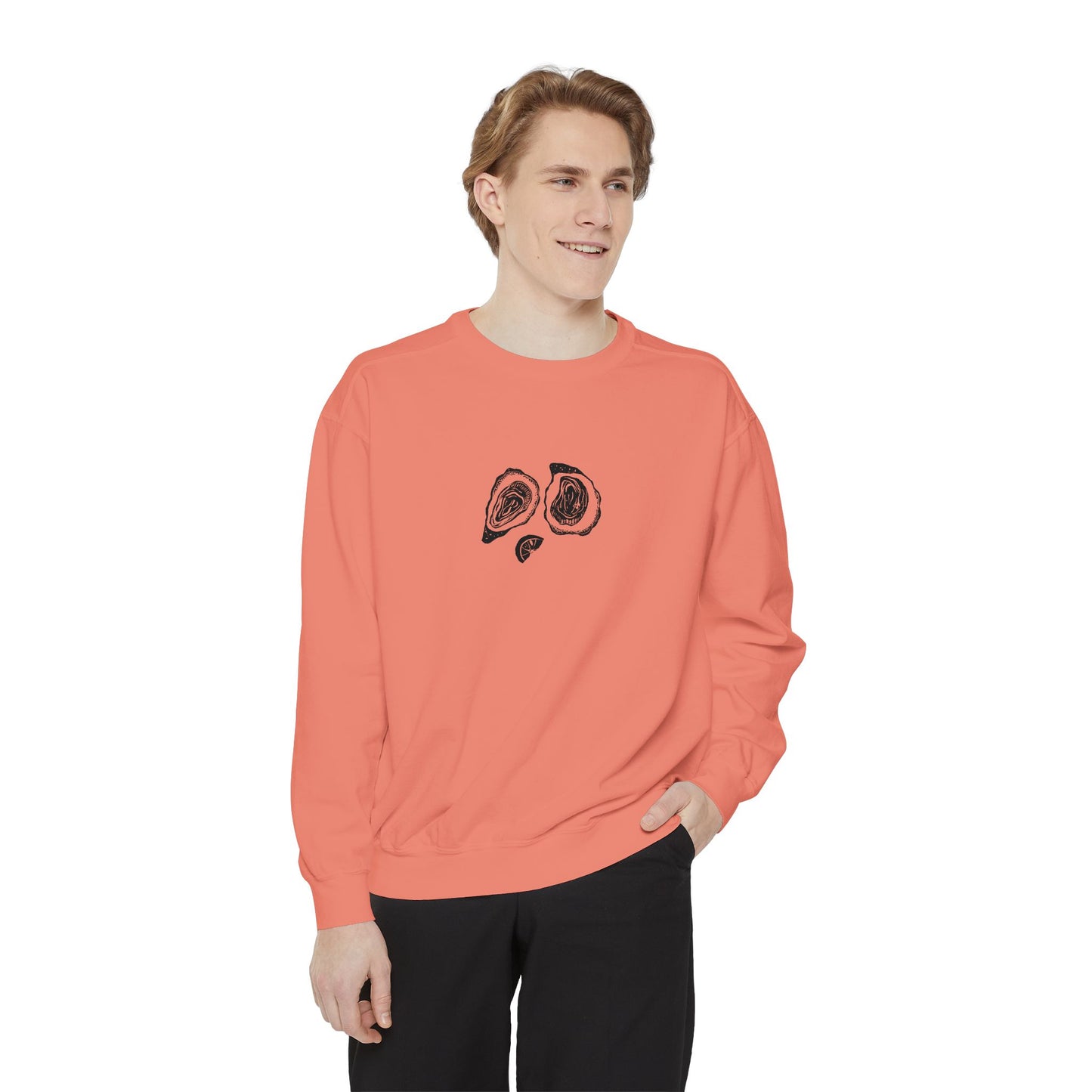 Oyster Linocut Crewneck | Minimal Block Print Sweater