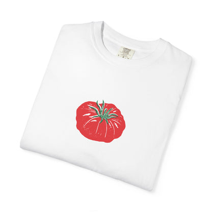 Tomato Linocut Shirt | Minimal Block Print Sweater