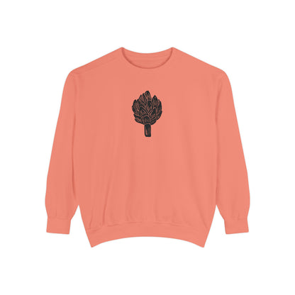 Artichoke Linocut Crewneck | Minimal Block Print Sweater