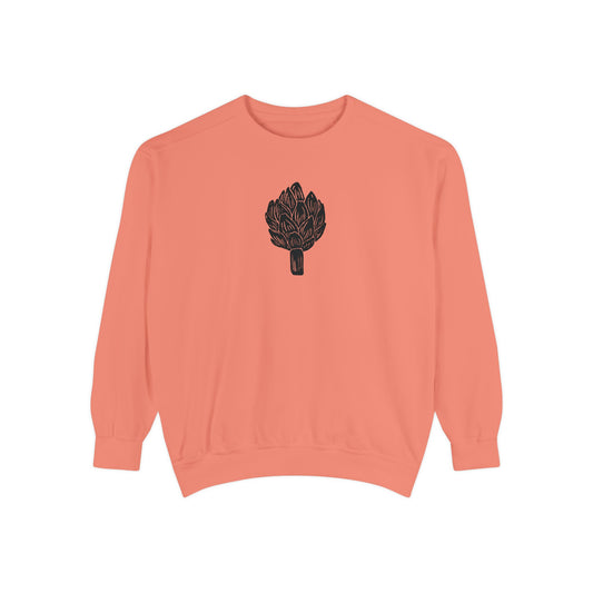 Artichoke Linocut Crewneck | Minimal Block Print Sweater