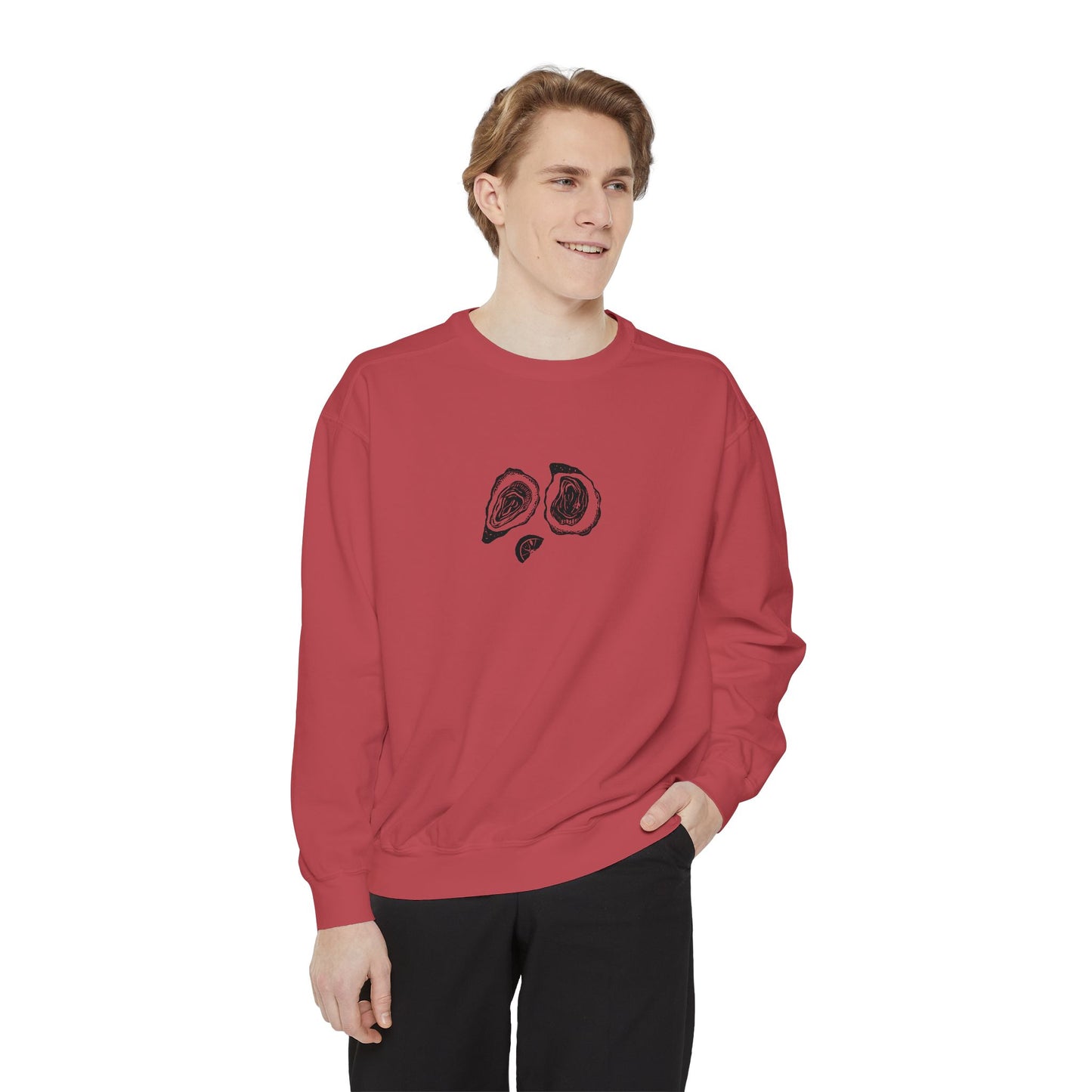 Oyster Linocut Crewneck | Minimal Block Print Sweater
