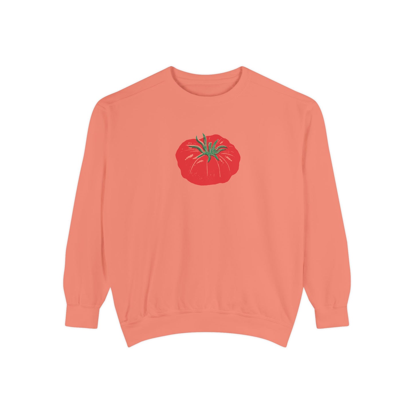 Tomato Linocut Crewneck | Minimal Block Print Sweater