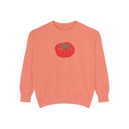 Tomato Linocut Crewneck | Minimal Block Print Sweater