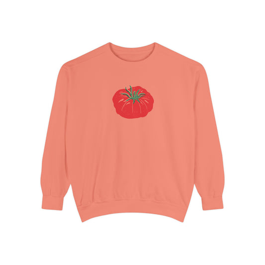 Tomato Linocut Crewneck | Minimal Block Print Sweater