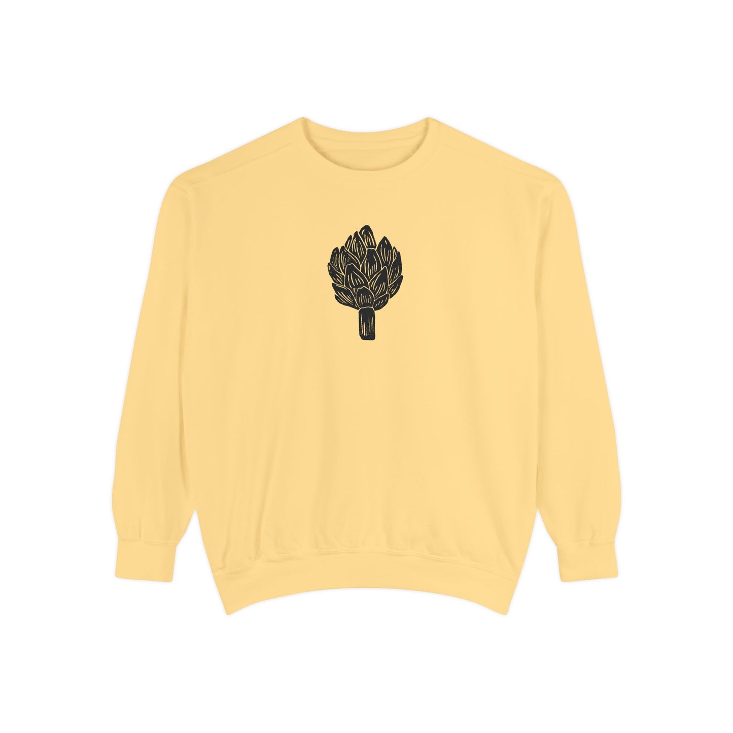 Artichoke Linocut Crewneck | Minimal Block Print Sweater