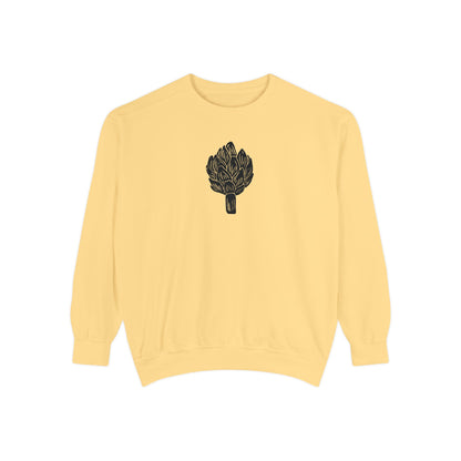 Artichoke Linocut Crewneck | Minimal Block Print Sweater