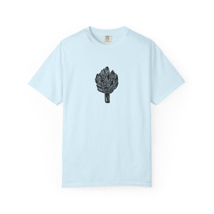 Artichoke Linocut Shirt | Minimal Block Print T-Shirt