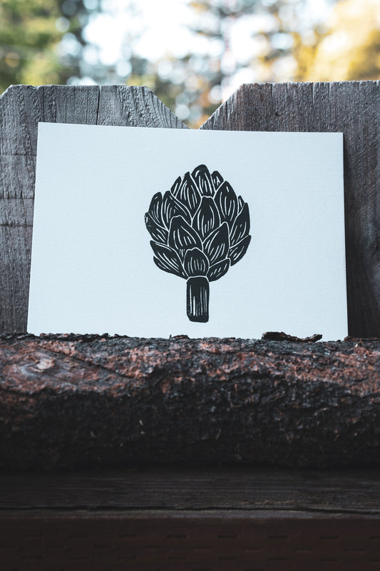 Artichoke Print | Hand-Printed Linocut Design