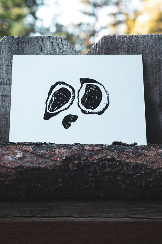 Oyster Print | Hand-Printed Linocut Artwork
