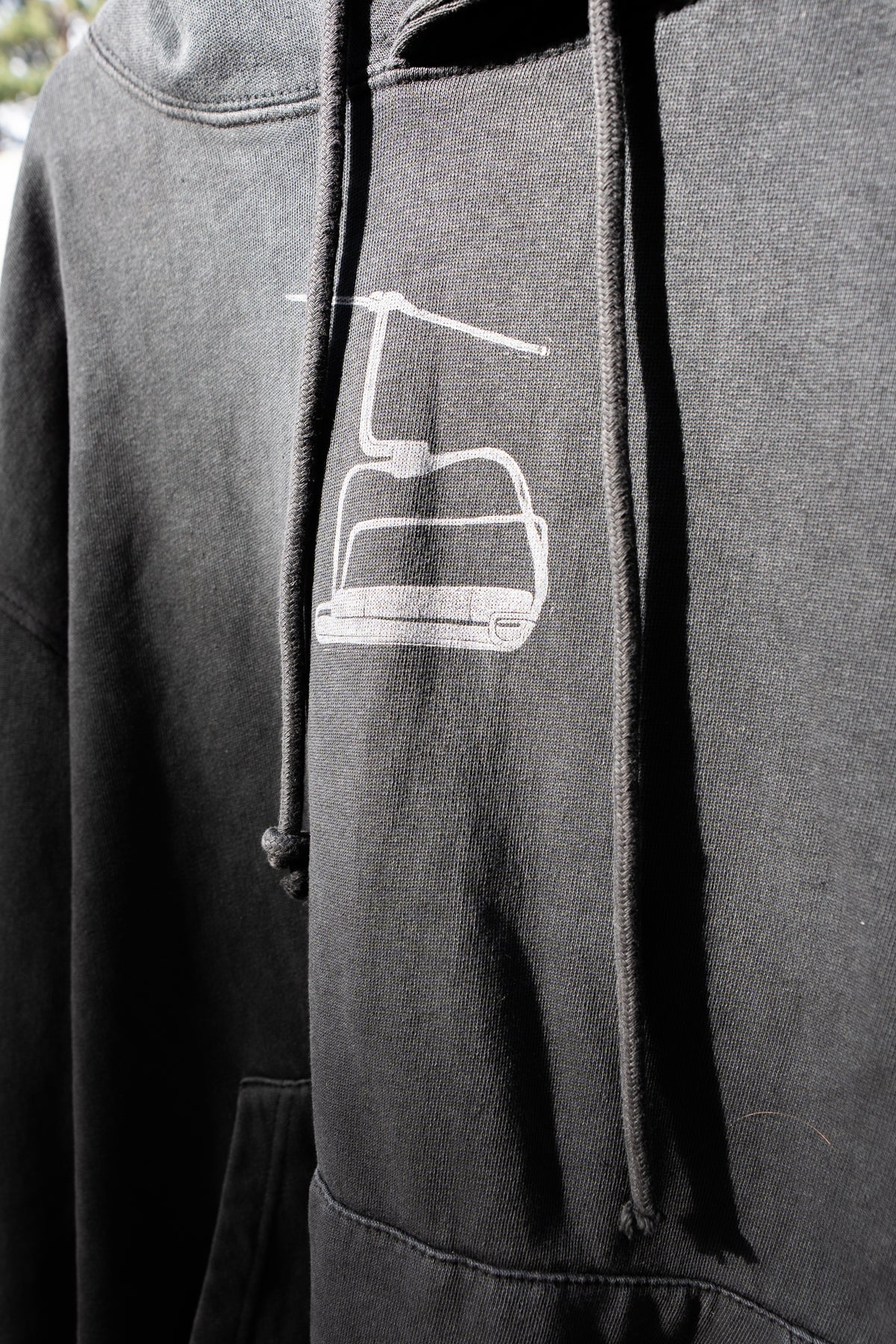 "Another Lap" Upcycled Faded Black Hoodie Unisex Large