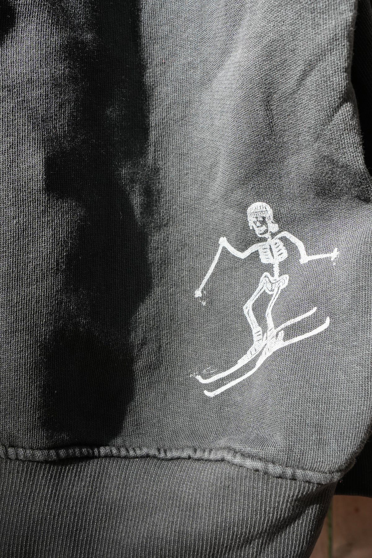 "Another Lap" Upcycled Faded Black Hoodie Unisex Large