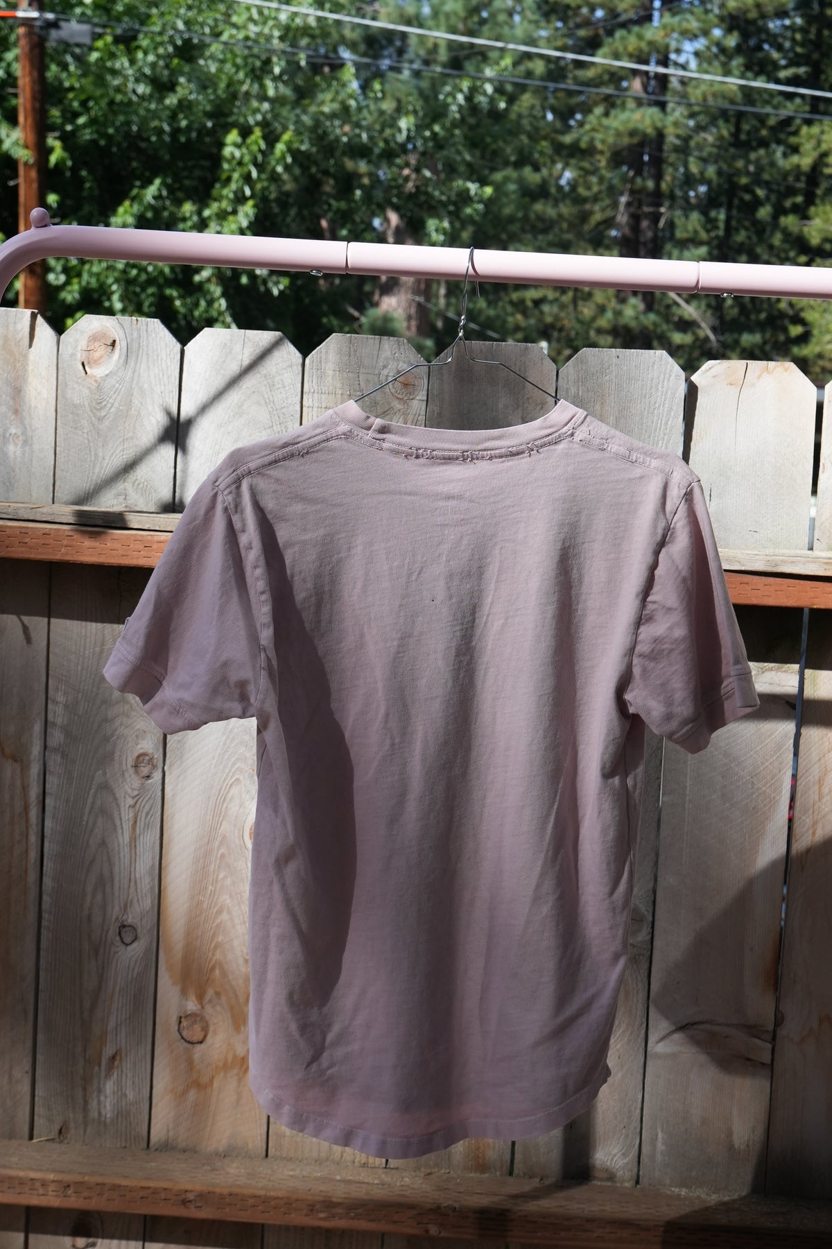 "Strawberries" Upcycled Pink T-shirt Women's Medium