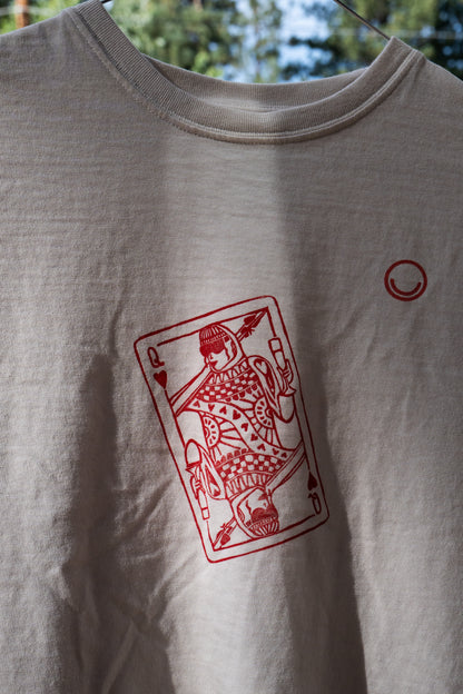"Queen of Apres" Upcycled White Long Sleeve T-shirt Unisex Extra Small