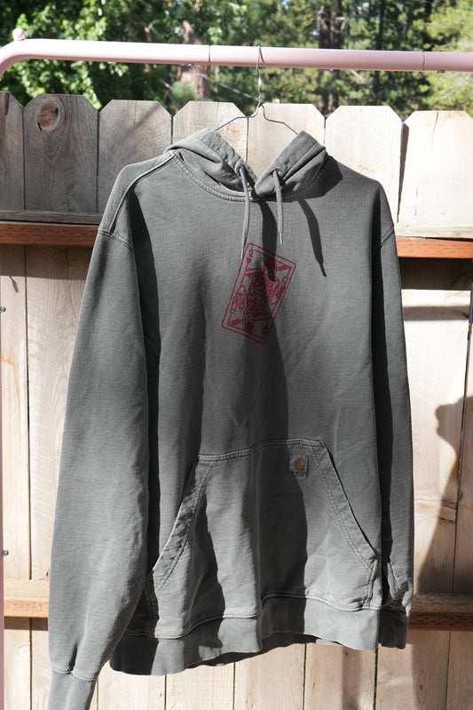 "Queen of Apres" Upcycled Dark Grey Carhartt Unisex Medium Hoodie