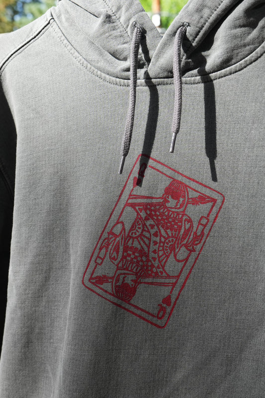 "Queen of Apres" Upcycled Dark Grey Carhartt Unisex Medium Hoodie